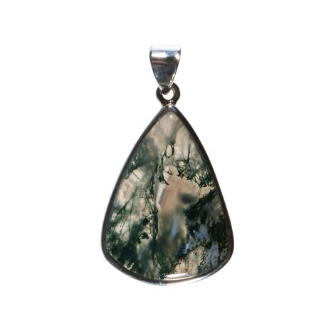 Zilveren hanger mosagaat | druppel 3 x 2,2 cm Zilveren hanger mosagaat | druppel 3 x 2,2 cm