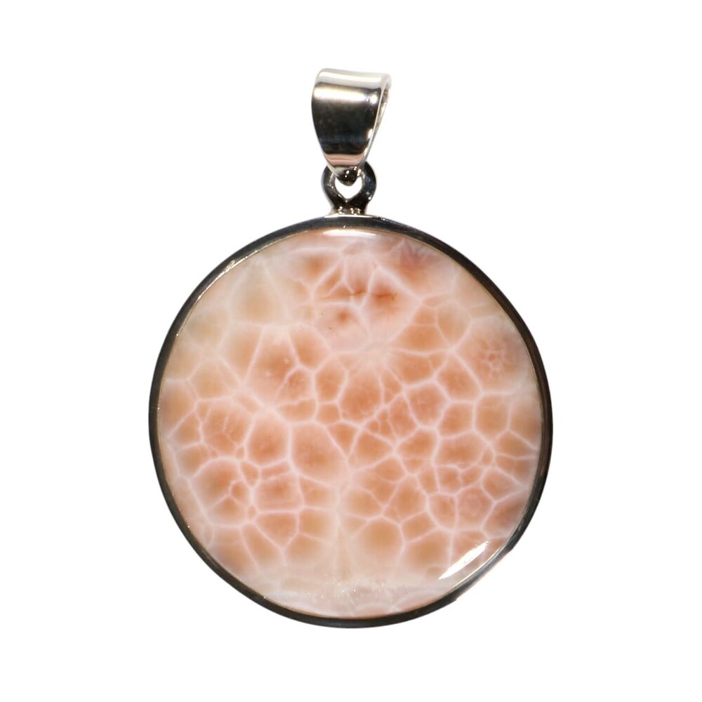 Zilveren hanger natroliet | rond 3,2 cm Zilveren hanger natroliet | rond 3,2 cm