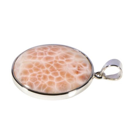 Zilveren hanger natroliet | rond 3,2 cm Zilveren hanger natroliet | rond 3,2 cm