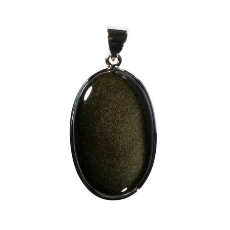 Zilveren hanger goud obsidiaan | ovaal 3,5 x 2,2 cm Zilveren hanger goud obsidiaan | ovaal 3,5 x 2,2 cm