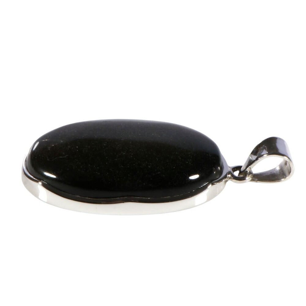 Zilveren hanger goud obsidiaan | ovaal 3,5 x 2,2 cm Zilveren hanger goud obsidiaan | ovaal 3,5 x 2,2 cm