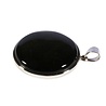 Zilveren hanger goud obsidiaan | rond 3,4 cm