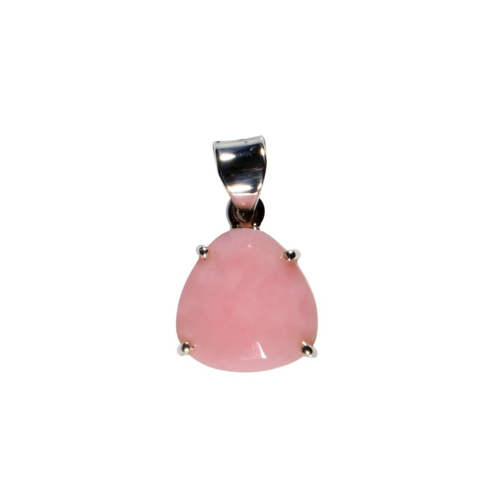 Zilveren hanger opaal (Andes) roze | driehoek facet 1,3 x 1,3 cm Zilveren hanger opaal (Andes) roze | driehoek facet 1,3 x 1,3 cm