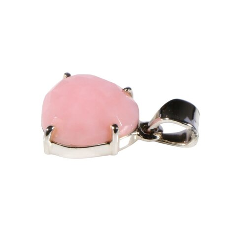 Zilveren hanger opaal (Andes) roze | driehoek facet 1,3 x 1,3 cm Zilveren hanger opaal (Andes) roze | driehoek facet 1,3 x 1,3 cm