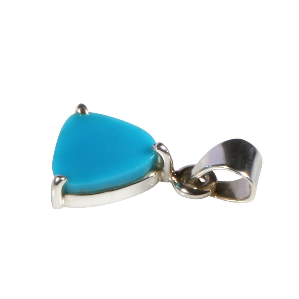 Zilveren hanger turkoois (sleeping beauty) | driehoek 1 x 1 cm Zilveren hanger turkoois (sleeping beauty) | driehoek 1 x 1 cm