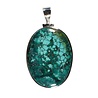 Zilveren hanger turkoois (Tibetaans) | ovaal 3,9 x 2,9 cm Zilveren hanger turkoois (Tibetaans) | ovaal 3,9 x 2,9 cm