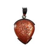 Zilveren hanger zonnesteen | druppel 2,4 x 2,1 cm