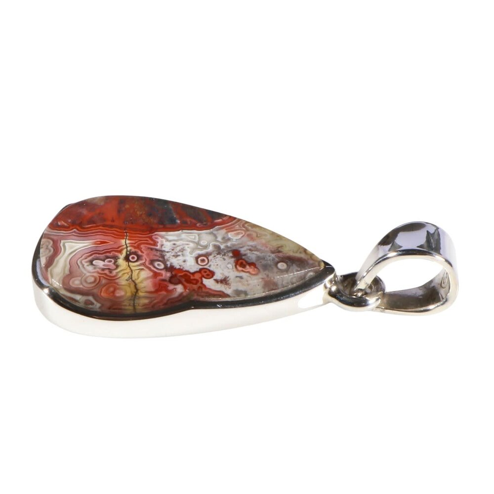 Zilveren hanger agaat (kant) | druppel 2,5 x 1,5 cm