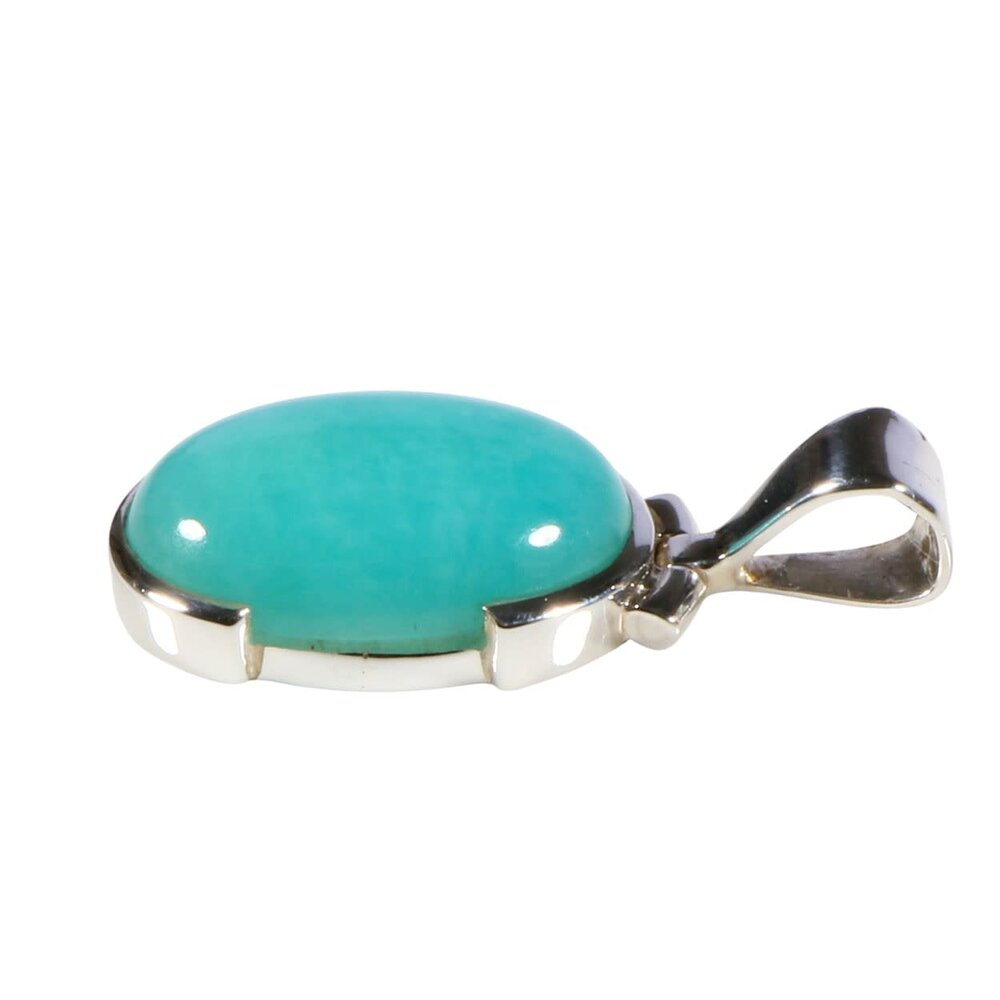 Zilveren hanger amazoniet | ovaal 1,7 x 1,3 cm Zilveren hanger amazoniet | ovaal 1,7 x 1,3 cm