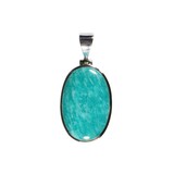 Zilveren hanger amazoniet | ovaal 2,6 x 1,7 cm Zilveren hanger amazoniet | ovaal 2,6 x 1,7 cm