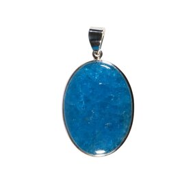 Zilveren hanger apatiet | ovaal 3,6 x 2,6 cm