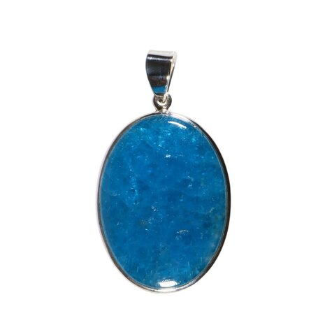 Zilveren hanger apatiet | ovaal 3,6 x 2,6 cm