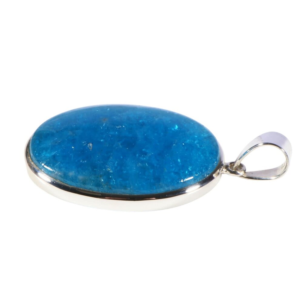 Zilveren hanger apatiet | ovaal 3,6 x 2,6 cm
