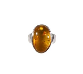 Zilveren ring barnsteen maat 17 | ovaal 1,8 x 1,2 cm Zilveren ring barnsteen maat 17 | ovaal 1,8 x 1,2 cm