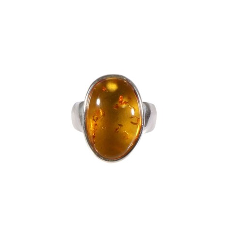 Zilveren ring barnsteen maat 17 | ovaal 1,8 x 1,2 cm Zilveren ring barnsteen maat 17 | ovaal 1,8 x 1,2 cm