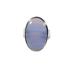 Zilveren ring chalcedoon maat 18 1/2 | ovaal 2,5 x 1,6 cm