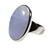 Zilveren ring chalcedoon maat 18 1/2 | ovaal 2,5 x 1,6 cm