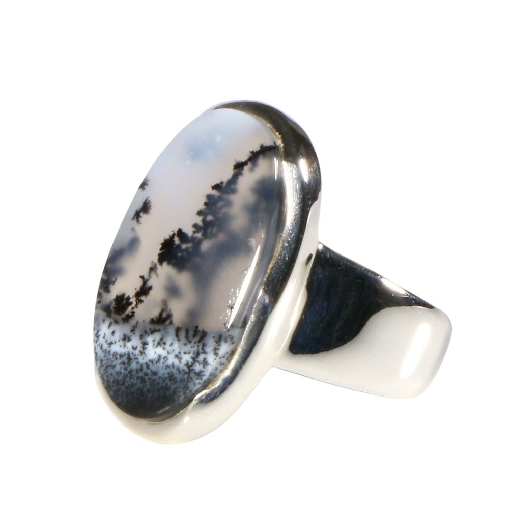 Zilveren ring merliniet maat 17 | ovaal 2 x 1,1 cm Zilveren ring merliniet maat 17 | ovaal 2 x 1,1 cm