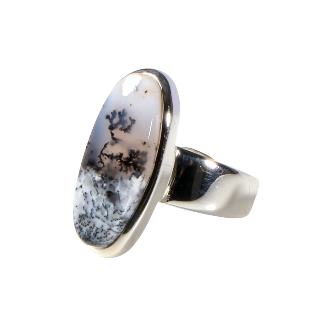 Zilveren ring merliniet maat 18 | ovaal 2,4 x 1 cm Zilveren ring merliniet maat 18 | ovaal 2,4 x 1 cm