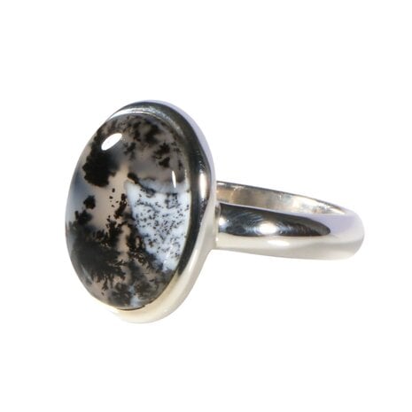 Zilveren ring merliniet maat 18 1/2 | ovaal 1,5 x 1,1 cm Zilveren ring merliniet maat 18 1/2 | ovaal 1,5 x 1,1 cm