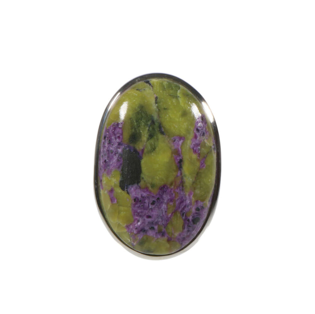 Zilveren ring atlantisiet maat 18 | ovaal 2,6 x 1,7 cm