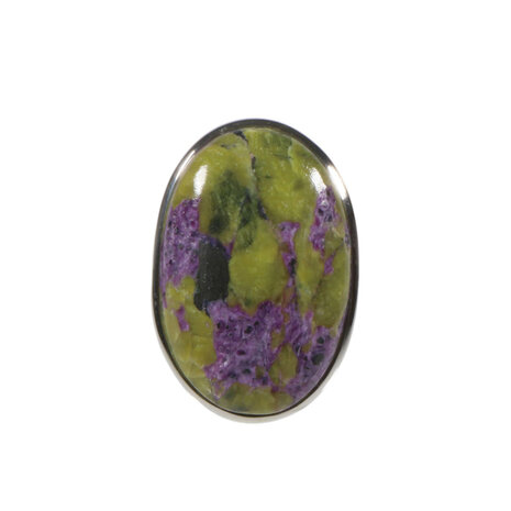 Zilveren ring atlantisiet maat 18 | ovaal 2,6 x 1,7 cm