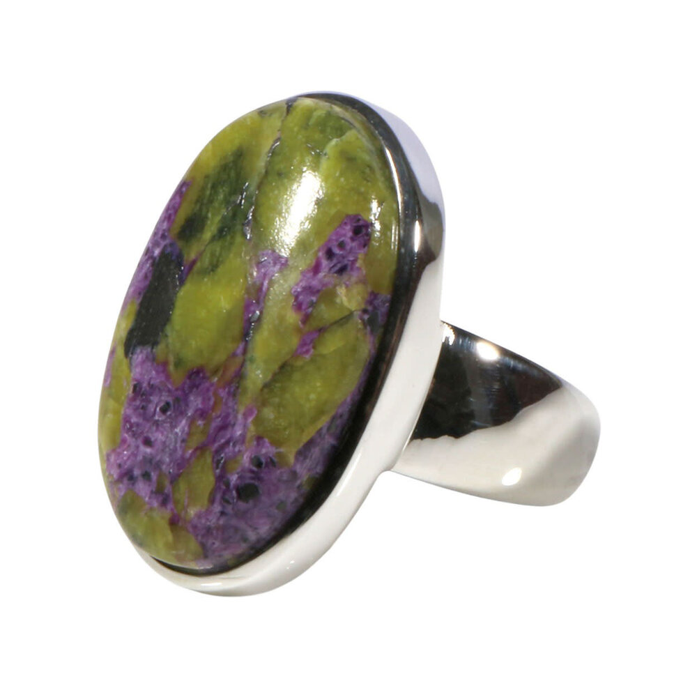 Zilveren ring atlantisiet maat 18 | ovaal 2,6 x 1,7 cm