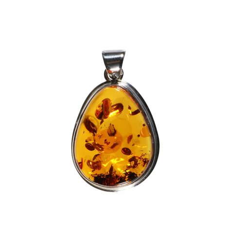 Zilveren hanger barnsteen | druppel 3 x 2,3 cm Zilveren hanger barnsteen | druppel 3 x 2,3 cm