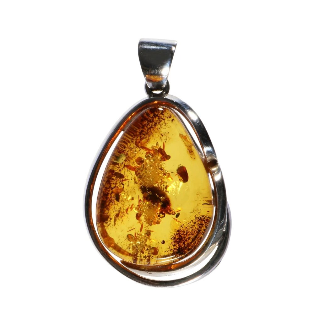 Zilveren hanger barnsteen | druppel 3 x 2,2 cm Zilveren hanger barnsteen | druppel 3 x 2,2 cm