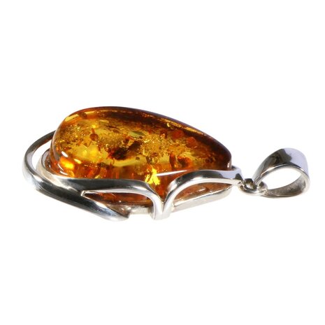 Zilveren hanger barnsteen | druppel 3 x 2,2 cm Zilveren hanger barnsteen | druppel 3 x 2,2 cm