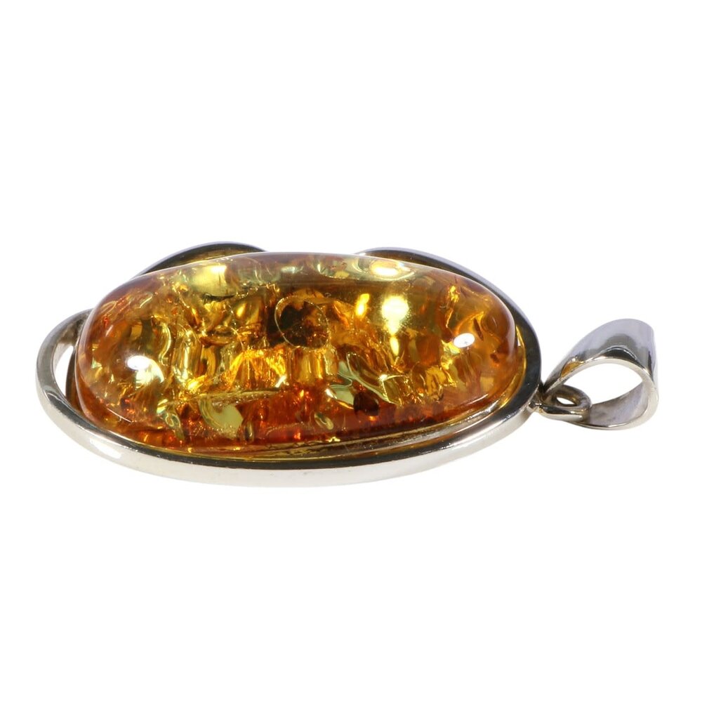 Zilveren hanger barnsteen | ovaal 3,7 x 2,3 cm Zilveren hanger barnsteen | ovaal 3,7 x 2,3 cm