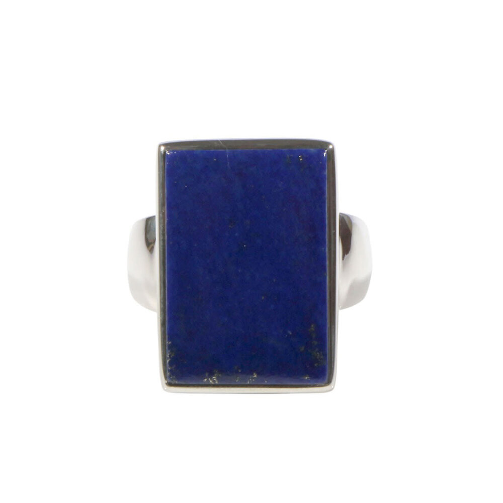 Zilveren ring lapis lazuli maat 18 1/2 | rechthoek 2 x 1,4 cm Zilveren ring lapis lazuli maat 18 1/2 | rechthoek 2 x 1,4 cm