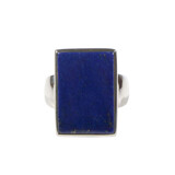 Zilveren ring lapis lazuli maat 18 1/2 | rechthoek 2 x 1,4 cm