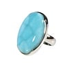 Zilveren ring larimar maat 17 (licht verstelbaar) | ovaal 2,8 x 1,8 cm