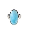 Zilveren ring larimar maat 17 1/2 | ovaal 2 x 1,1 cm Zilveren ring larimar maat 17 1/2 | ovaal 2 x 1,1 cm