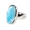 Zilveren ring larimar maat 17 1/2 | ovaal 2 x 1,1 cm Zilveren ring larimar maat 17 1/2 | ovaal 2 x 1,1 cm