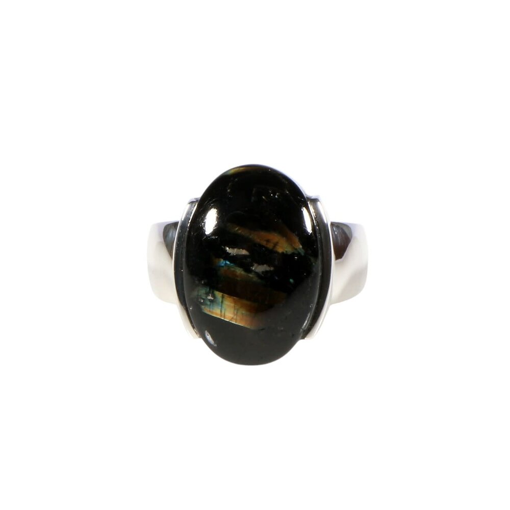 Zilveren ring nuummiet maat 17 1/2 | ovaal 1,9 x 1,3 cm