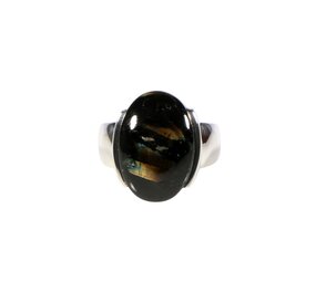 Zilveren ring nuummiet maat 17 1/2 | ovaal 1,9 x 1,3 cm