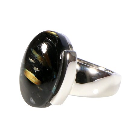 Zilveren ring nuummiet maat 17 1/2 | ovaal 1,9 x 1,3 cm