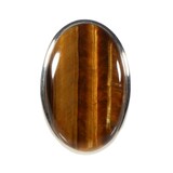 Zilveren ring tijgeroog maat 18 1/2 (verstelbaar) | ovaal 3,4 x 2,1 cm