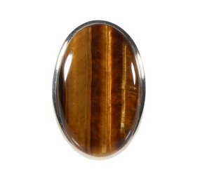 Zilveren ring tijgeroog maat 18 1/2 (verstelbaar) | ovaal 3,4 x 2,1 cm