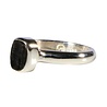Zilveren ring toermalijn (zwart) maat 16 1/2 | ovaal ruw 0,7 x 0,6 cm