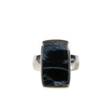 Zilveren ring pietersiet (blauw) maat 18 1/2 | rechthoek 2 x 1,9 cm Zilveren ring pietersiet (blauw) maat 18 1/2 | rechthoek 2 x 1,9 cm