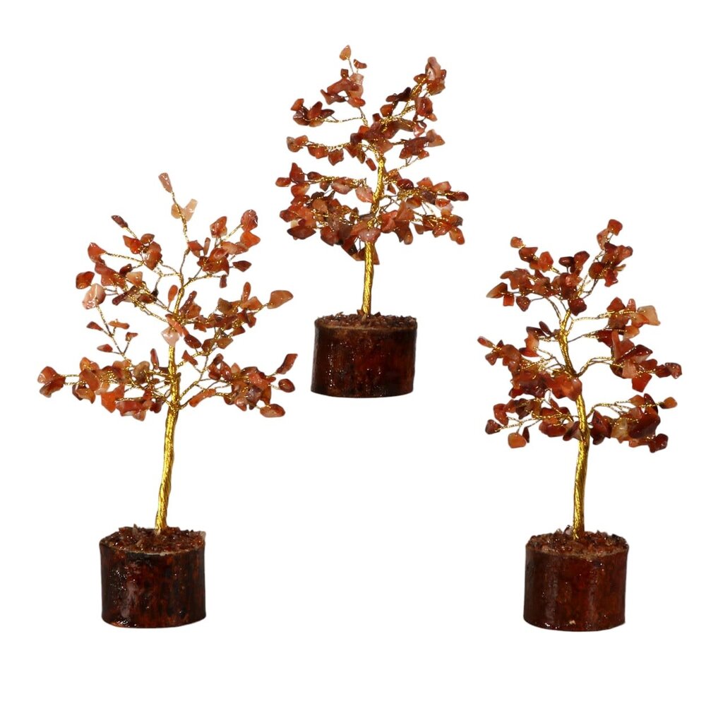 Carneool edelsteen boompje (goudkleurig) 18 cm Carneool edelsteen boompje (goudkleurig) 18 cm