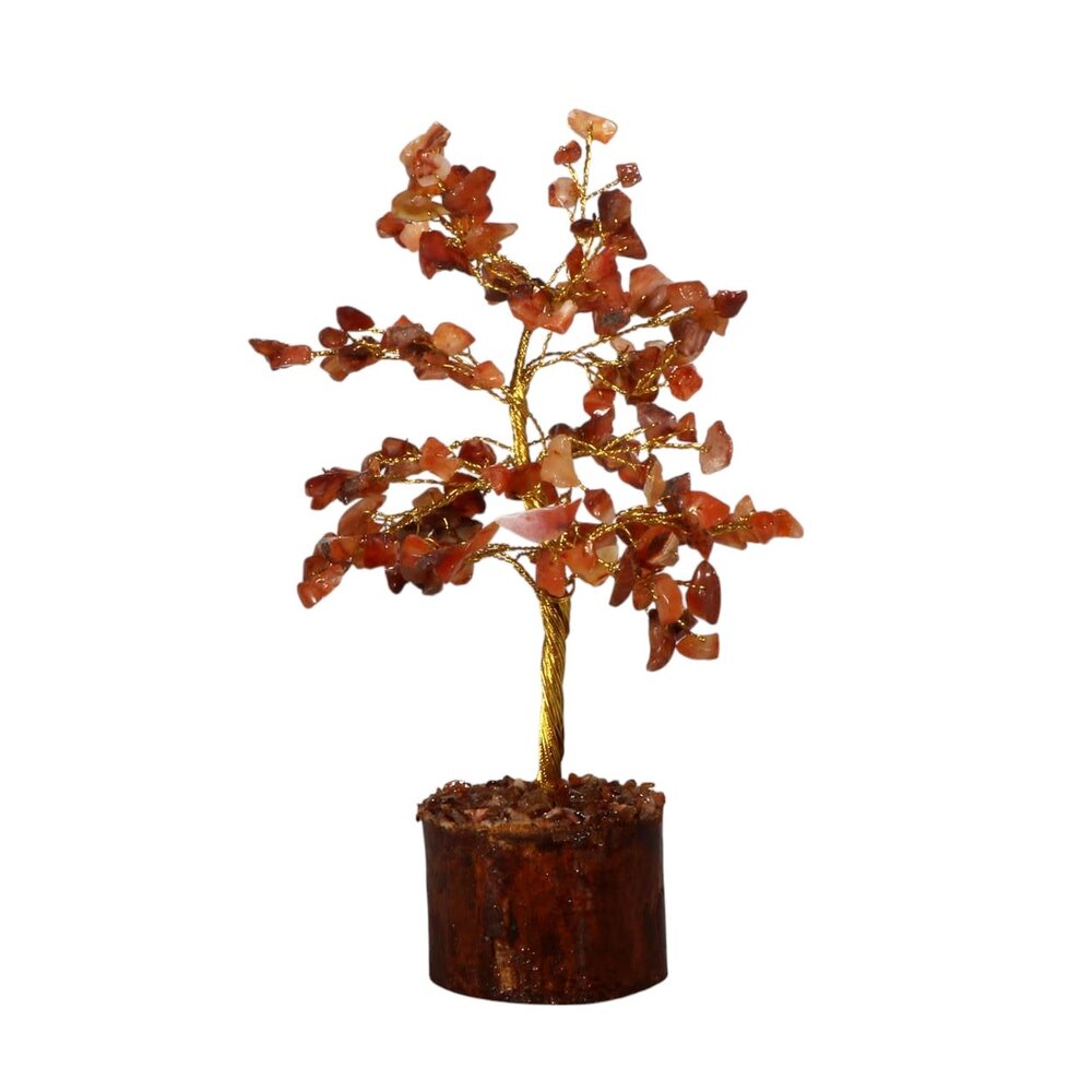 Carneool edelsteen boompje (goudkleurig) 18 cm Carneool edelsteen boompje (goudkleurig) 18 cm