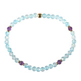 Topaas (blauw) met amethist gold filled armband 4 mm facet Topaas (blauw) met amethist gold filled armband 4 mm facet