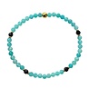 Amazoniet met zwarte toermalijn gold filled armband 4 mm facet Amazoniet met zwarte toermalijn gold filled armband 4 mm facet