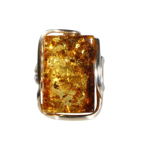 Zilveren ring barnsteen maat 18 1/2 (verstelbaar) | rechthoek 2,3 x 1,5 cm Zilveren ring barnsteen maat 18 1/2 (verstelbaar) | rechthoek 2,3 x 1,5 cm
