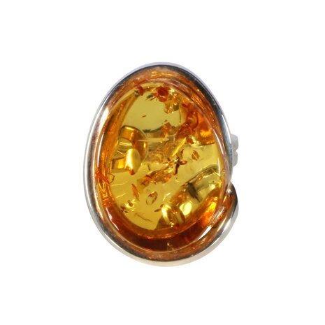 Zilveren ring barnsteen maat 18 1/2 (verstelbaar) | ovaal 2,3 x 1,8 cm Zilveren ring barnsteen maat 18 1/2 (verstelbaar) | ovaal 2,3 x 1,8 cm