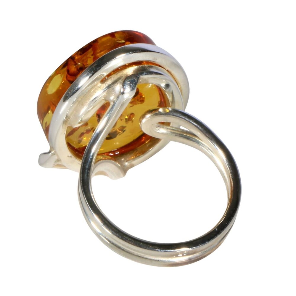 Zilveren ring barnsteen maat 18 1/2 (verstelbaar) | ovaal 2,3 x 1,8 cm Zilveren ring barnsteen maat 18 1/2 (verstelbaar) | ovaal 2,3 x 1,8 cm